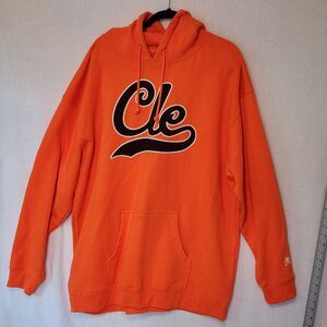 NWT Cleveland Clothing Co Men's 3XL Safety Orange Cle Endzone Script Hoodie